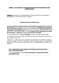 fac simile di dichiarazione b) relativo ai requisiti di cui all`art