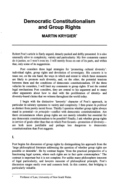 Democratic Constitutionalism and Group Rights