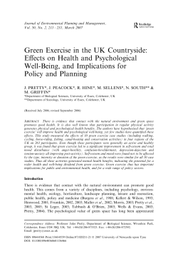 Green Exercise in the UK Countryside