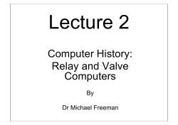 Computer History: Relay and Valve Computers