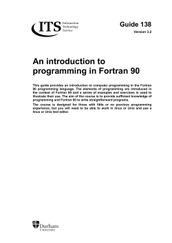 An introduction to programming in Fortran 90