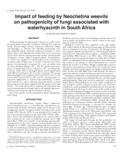 Impact of feeding by Neochetina weevils on pathogenicity of fungi
