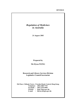 Regulation of Medicines in Australia