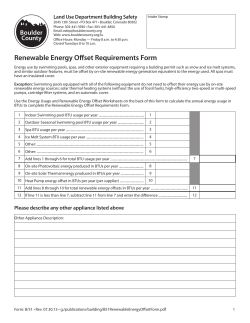 Renewable Energy Offset Requirements Form