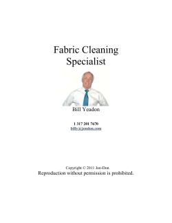 Fabric Cleaning - Jon-Don