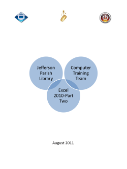 Jefferson Parish Library Excel 2010