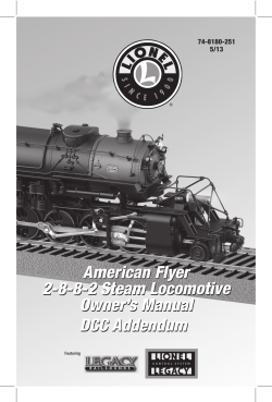 American Flyer 2-8-8-2 Steam Locomotive Owner`s
