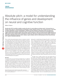 Absolute pitch: a model for understanding the influence of genes