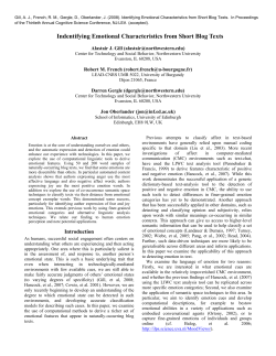 Gill, AJ, French, RM, Gergle, D., Oberlander, J. (2008).