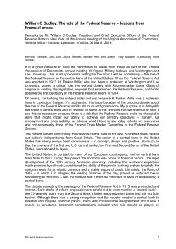 The role of the Federal Reserve