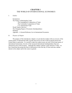 CHAPTER 1 THE WORLD OF INTERNATIONAL ECONOMICS