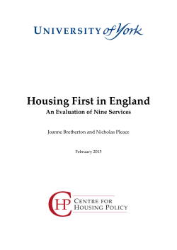 Housing First in England: An evaluation of nine
