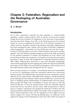 Federalism and Regionalism in Australia - ANU Press