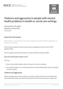 Violence and aggression in people with mental health