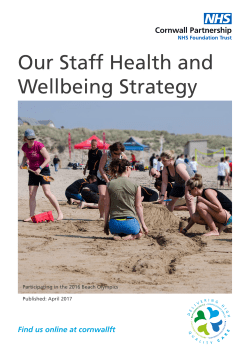 Health And Wellbeing Strategy - Cornwall Partnership NHS