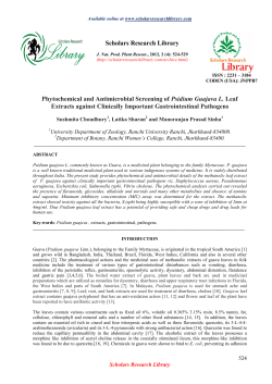 Phytochemical and Antimicrobial Screening of Psidium Guajava L