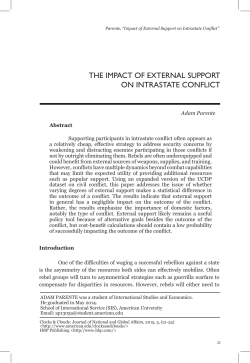 the impact of external support on intrastate conflict