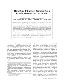 Hand Size Influences Optimal Grip Span in Women but not in Men
