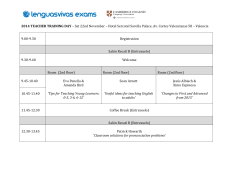 2014 TEACHER TRAINING DAY &ndash; Sat 22nd