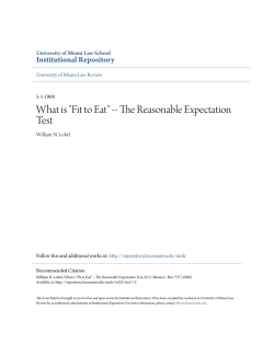 The Reasonable Expectation Test - University of Miami School of
