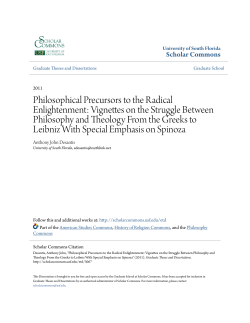 Philosophical Precursors to the Radical Enlightenment