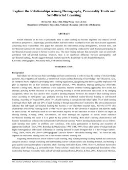Explore the Relationships Among Demography, Personality Traits