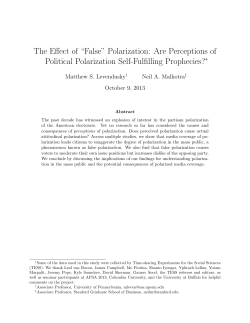 The Effect of “False” Polarization: Are Perceptions of Political