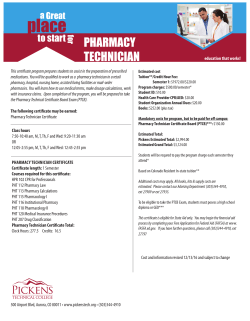 pharmacy technician - Pickens Technical College