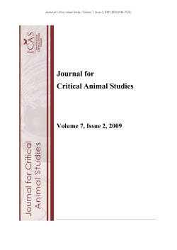 PDF &ndash; Volume 7, Issue 2, 2009 - Institute for Critical Animal Studies