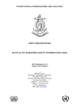 joint iho/imo/wmo manual on maritime safety information (msi)