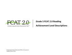 Grade 5 FCAT 2.0 Reading - Florida Department Of Education