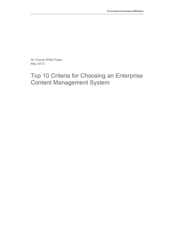 Top 10 Criteria for Choosing an Enterprise Content