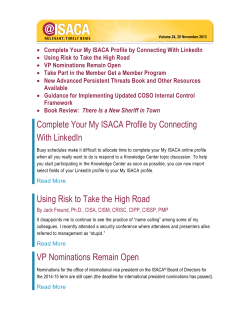 Complete Your My ISACA Profile by Connecting With LinkedIn