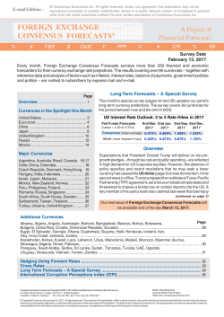 foreign exchange consensus forecasts