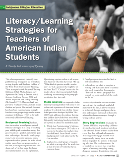 Literacy/Learning Strategies for Teachers of