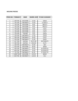 Saginaw Bay Plastics Equipment List