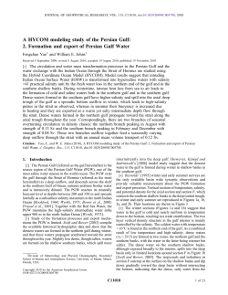 A HYCOM modeling study of the Persian Gulf: 2. Formation and