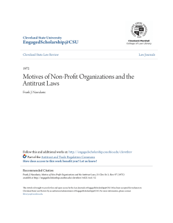 Motives of Non-Profit Organizations and the Antitrust Laws
