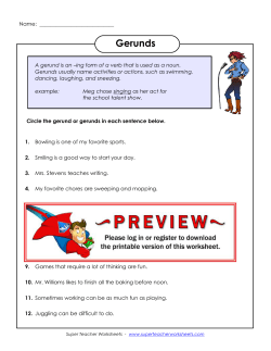 Gerunds - Super Teacher Worksheets