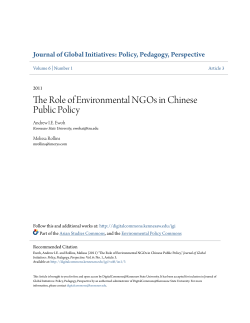 The Role of Environmental NGOs in Chinese Public Policy