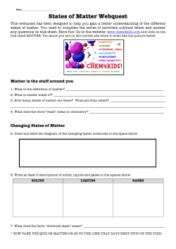 States of Matter Webquest