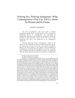 Policing Sex, Policing Immigrants: What
