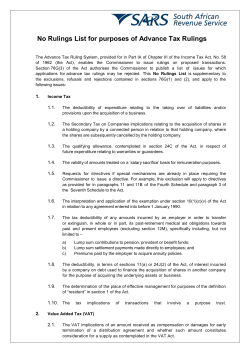 No Rulings List