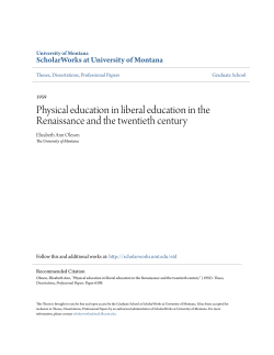 Physical education in liberal education in the Renaissance and the