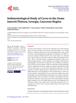 Sedimentological Study of Caves in the Zemo Imereti Plateau