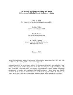 The Struggle for Palestinian Hearts and Minds