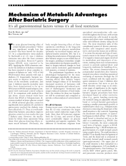 Mechanism of Metabolic Advantages After Bariatric