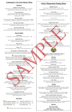 A La Carte - Commander`s Palace