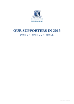 our supporters in 2015 - University of Melbourne Alumni