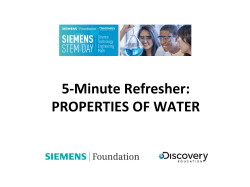 Properties of Water - Siemens Science Day